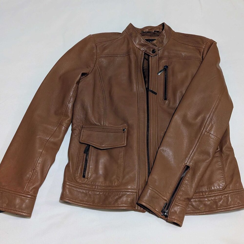 Bernardo Brown Leather Jacket (L)